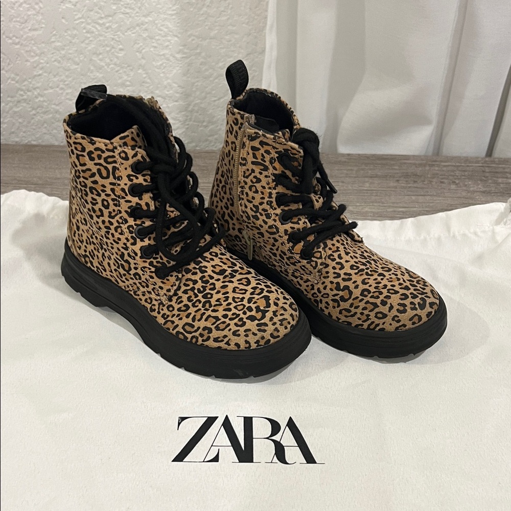Zara Animal Print Ankle Boots